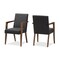 Baxton Studio Andrea Mid-Century Modern Dark Grey Upholstered Wooden Armchair, PK2 137-7365 - alternate 1